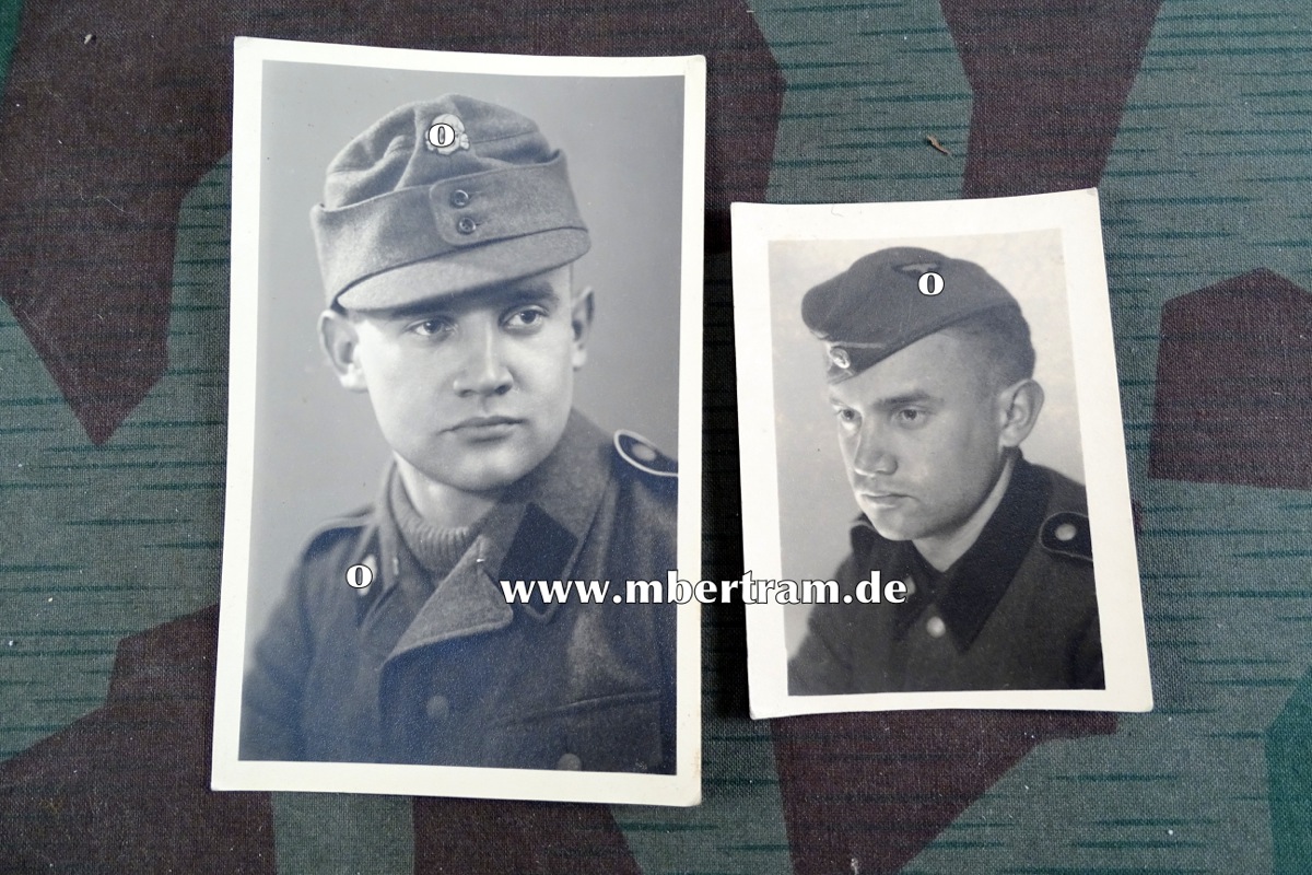 2 Portraitfotos, SS Rgt." Totenkopf" Norwegen, Finnland, SS Gebirgs Div. Nord 1941