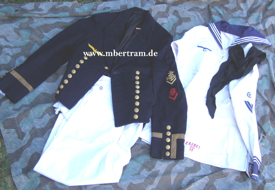 Kriegsmarine Paradejacke, Matrosenbluse, Hose Masch.Maat