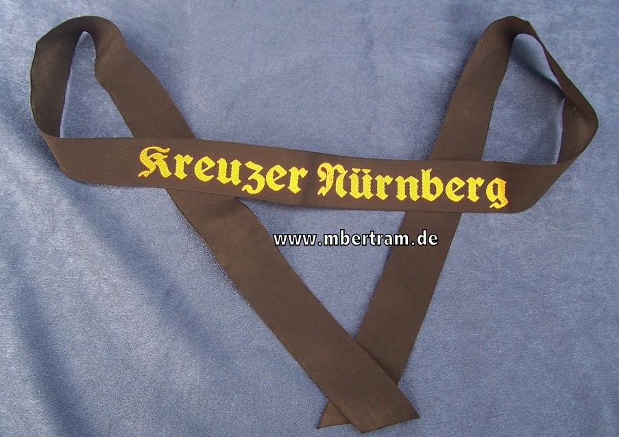 Kriegsmarine Mützenband "Kreuzer Nürnberg"