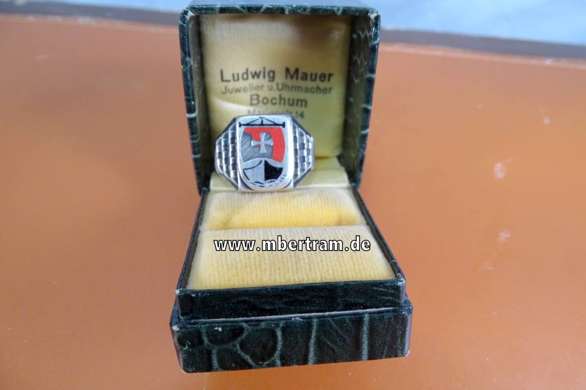 Erinnerungs Fingerring eines Mitgl. eines Minenräumverbandes, 835 Silber