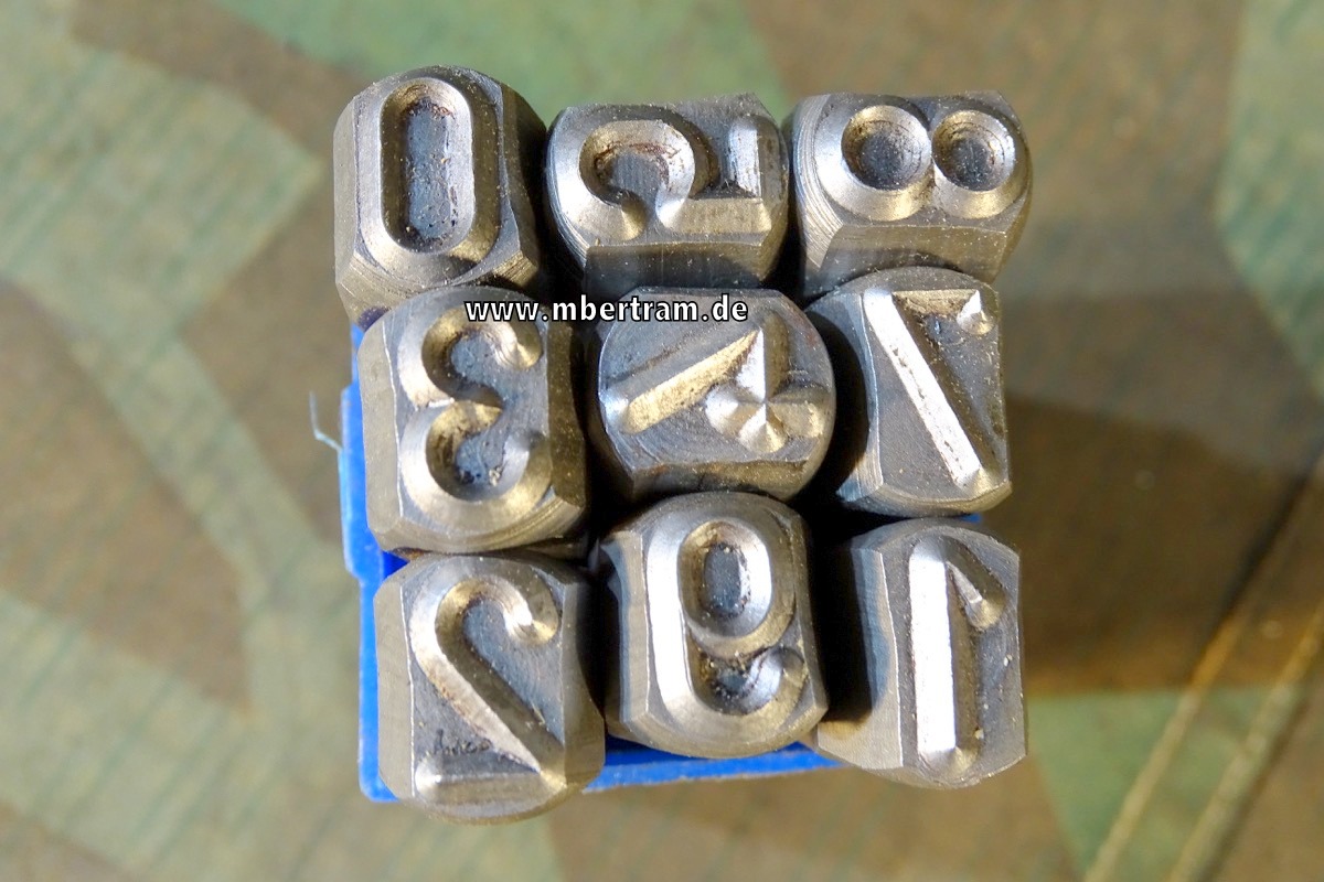 10 mm Schlagzahlen für Metall, kompletter Satz.