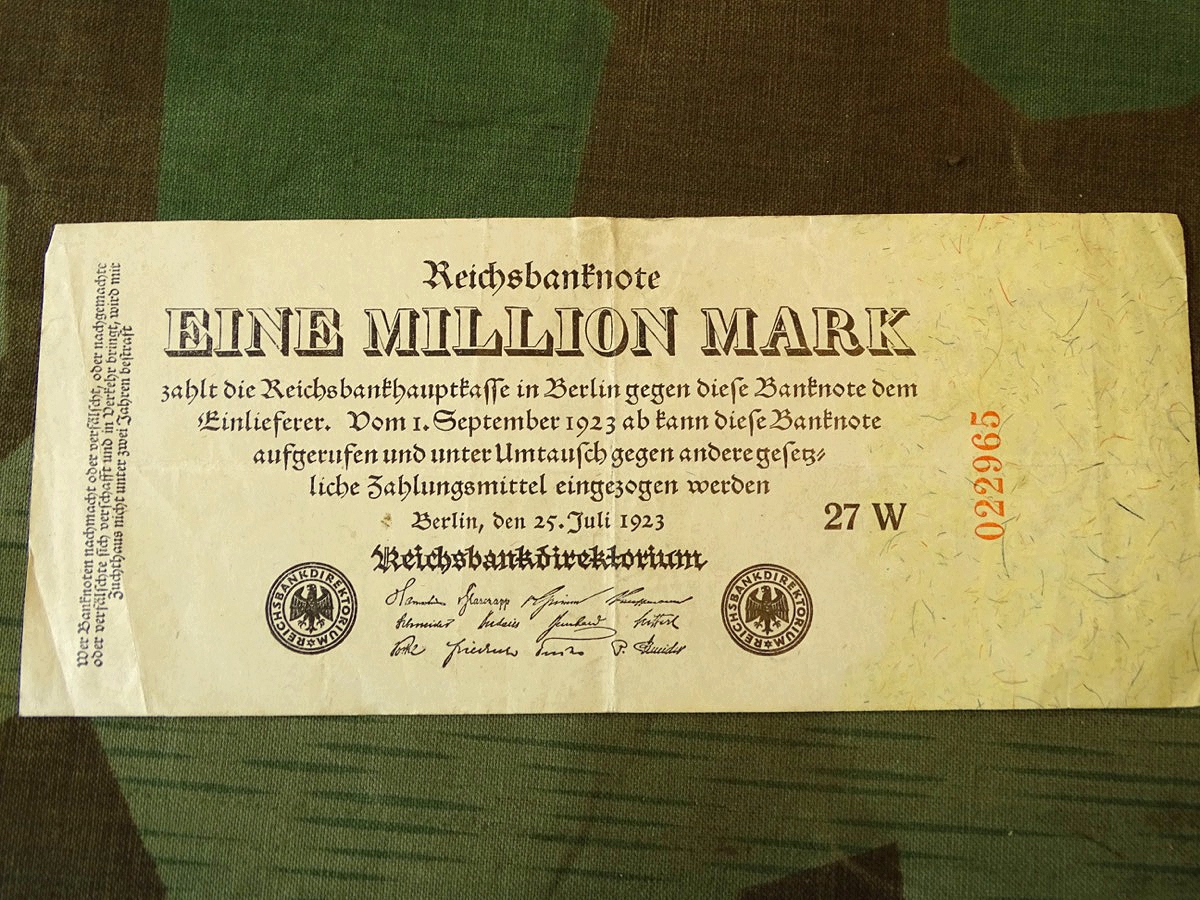 1 Million Reichsmark,  Original Geldschein goldene 20 `er Jahre und Inflationszeit... 