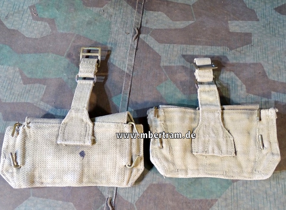 Pair WWII BRITISH P37 WEB 2 POCKET AMMO POUCHES