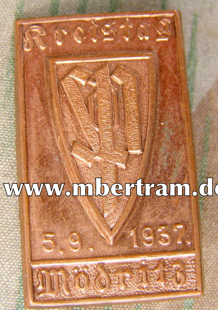 Kreistag SP 5.9.1937 Müdritz. Blechabzeichen, an Nadel