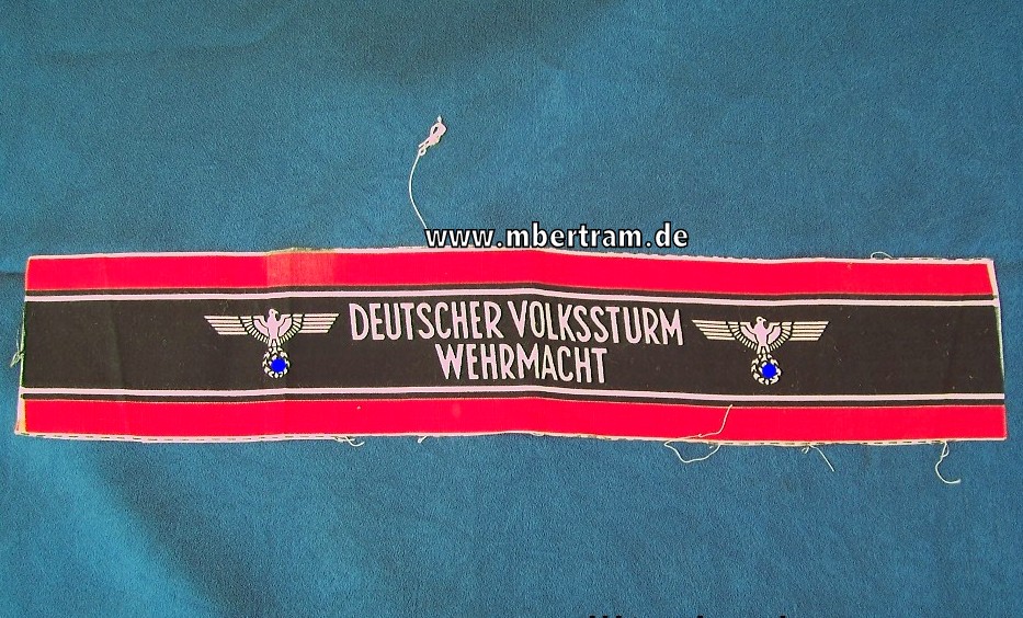 Deutscher Volkssturm Armbinde , gedruckte Ausführung auf Fahnentuch