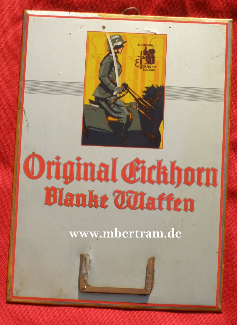 Werbeschild um 1935 " Original Eickhorm Blanke Waffen"