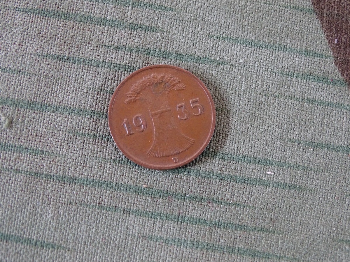 Frühe Geldmünze 1 Reichspfennig 3 Reich noch ohne HK