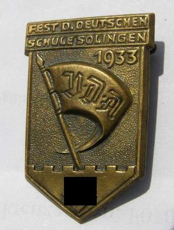 Fest der deutschen Schule Solingen 1933, Tagungsabzeichen.