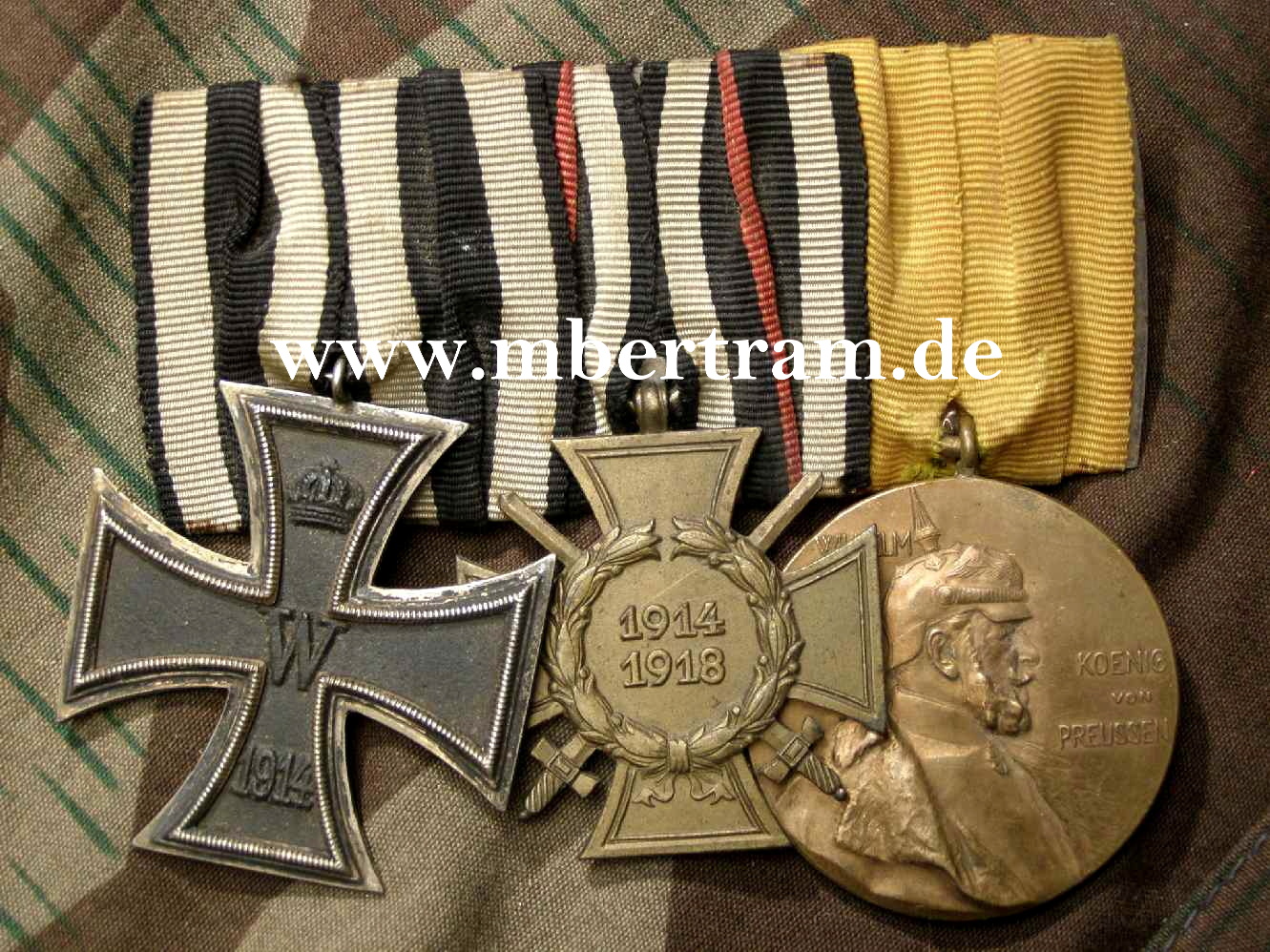 3er Ordensspange: EK II 14, Ehrenkr.Frontk., Centenaermed.