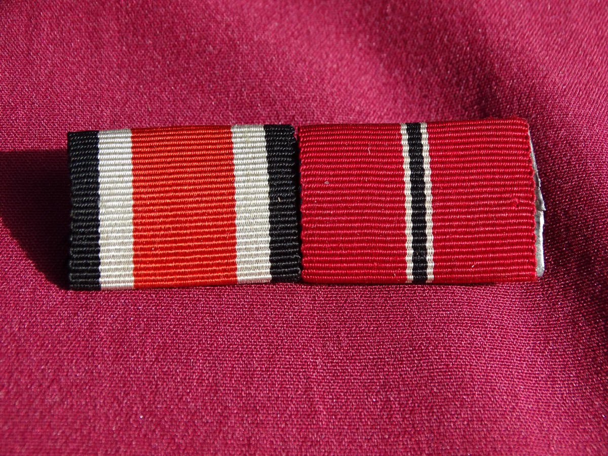 2er Bandspange, Bandschnalle. EK2 1939, Ostmedaille 41/42