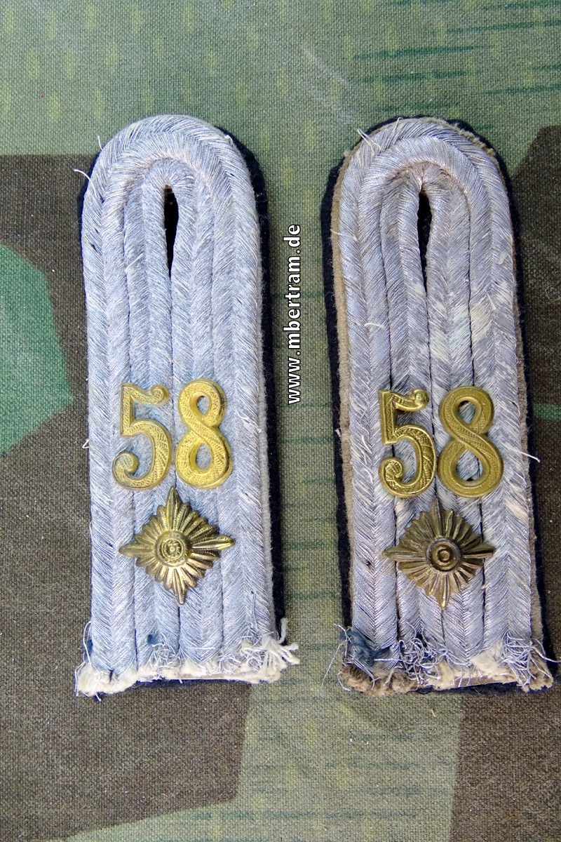 Paar Schulterklappen Obersturmführer französ. Waffen SS-Grenadier-Regiment 58
