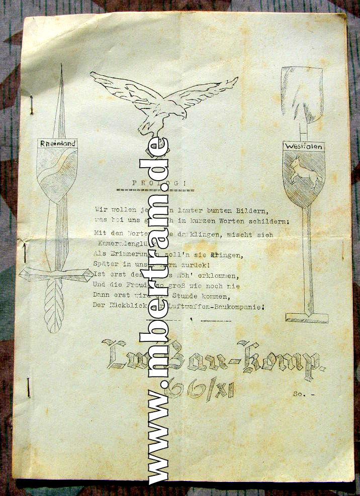 Luftwaffen Bau Komp. 66/XI, Lüneburg 1940. Bierzeitung