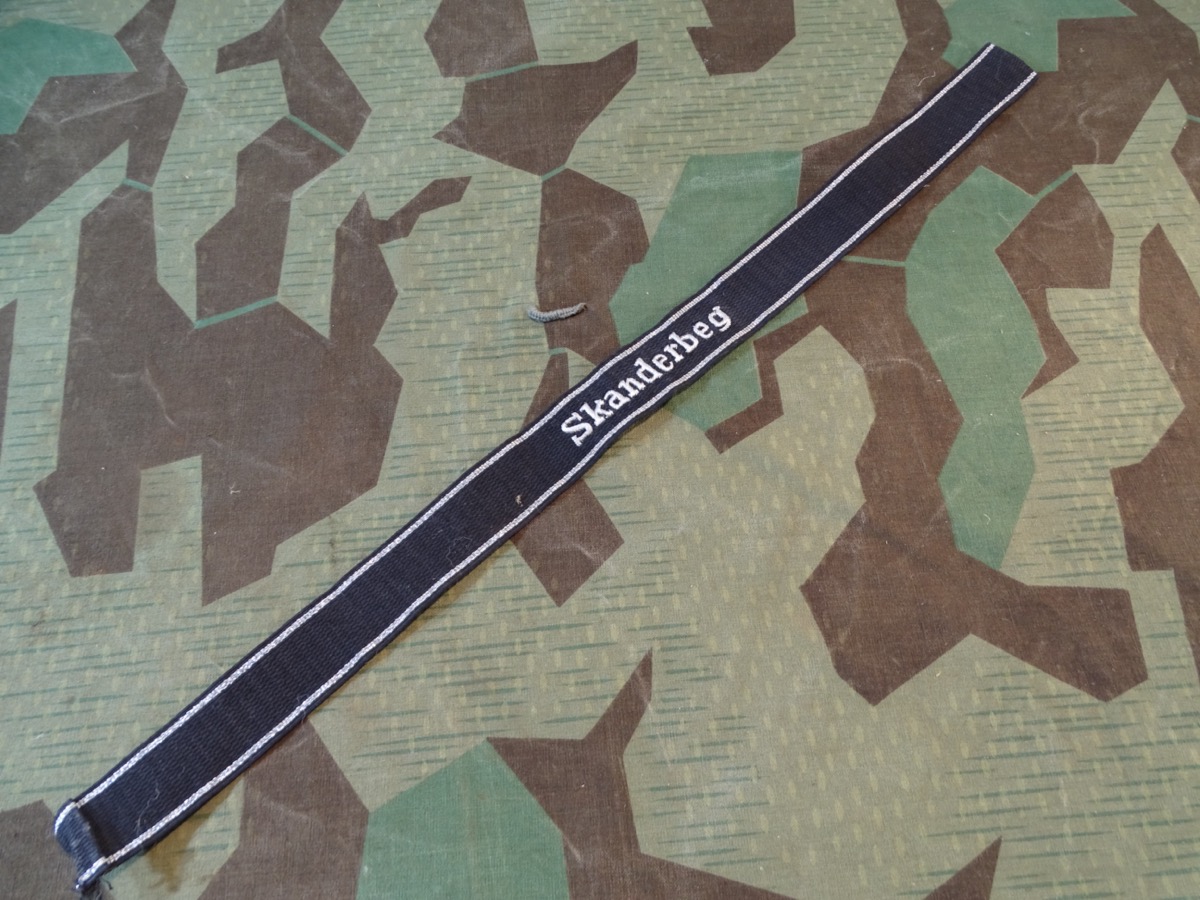 Replik:  Ärmelband Offizier SS Skanderbeg, gestickte RZM Version