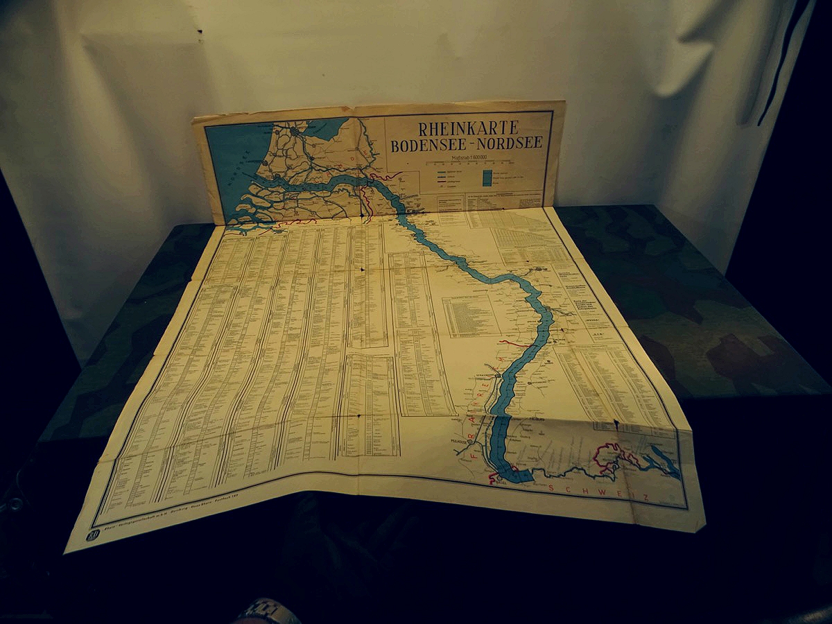 Rheinkarte Bodensee bis Nordsee um 1938