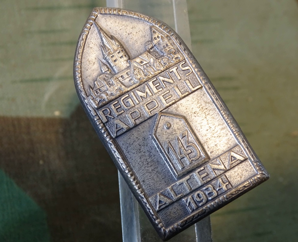 Treffabzeichen: Regiments Appel Altena 1934,  143. Infanterie ? Regiment