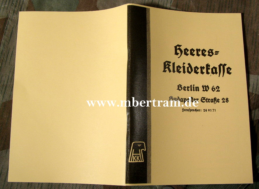 Nachdruck, Katalog der Heeres Kleiderkasse f. Offiziere Berlin