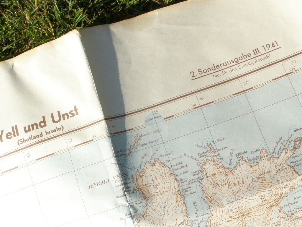 WH Karte 1941, Schottland, Inseln: Yell, Unst, Schetland