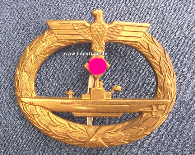 Kriegsmarine U-Boot Kriegsabzeichen (Buntmetall)