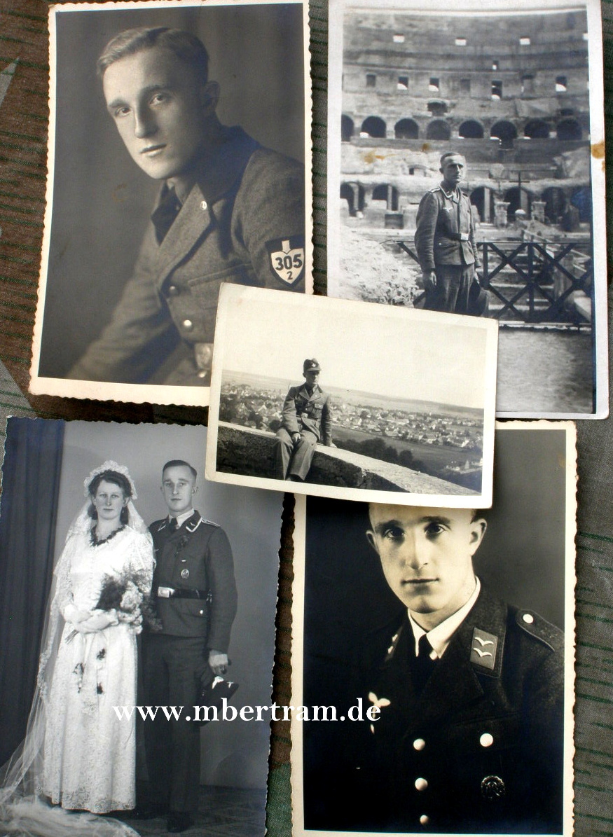 5 Portraitfotos Rad Abt 305/2 u Uffz. Luftwaffe