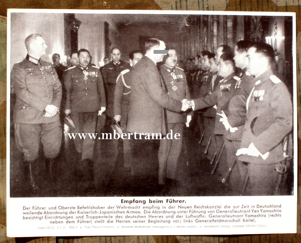 Empfang beim Führer, Abordnung d. kaiserl. Japan. Armee