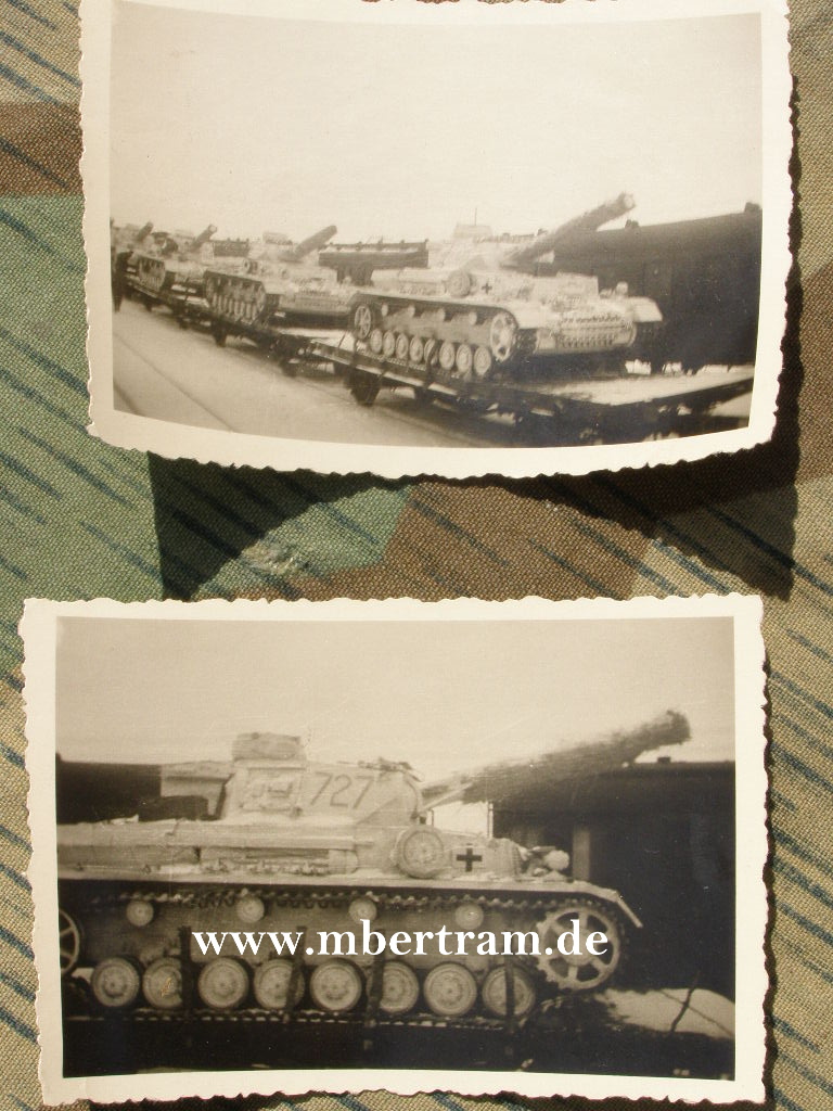 2 Fotos fabrikneue deutsche Panzer IV , Kennung 727. Kursk