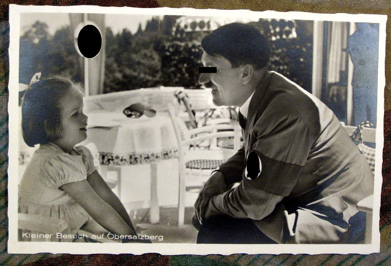 Postkarte Adolf Hitler- kleiner Besuch auf dem Obersalzberg