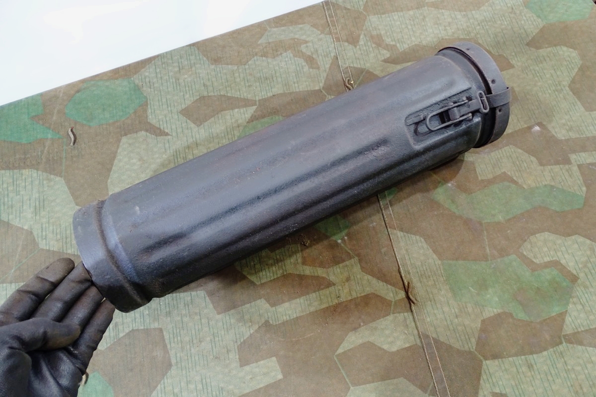 Blech Transportbehälter für 10 cm  Nebelwerfer 35 Munition, blaugrau