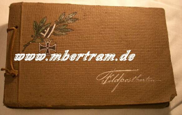 1.WK Postkarten Album, Titelseite Eisernes Kreuz, o. Inhalt