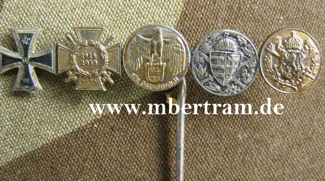 5er Miniaturenspange 9mm: EK2 14, Ehrenkr., österr. Abz.....