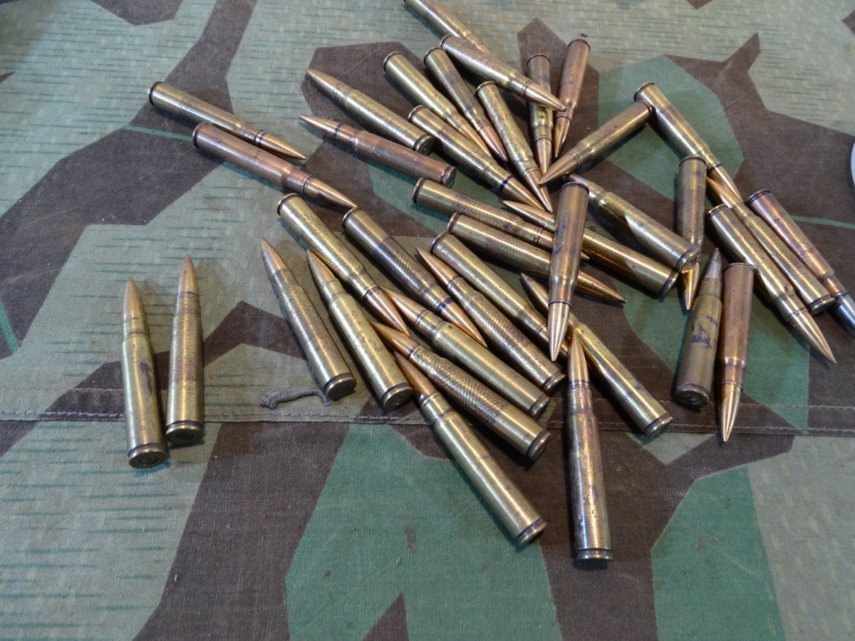 10 Stück polnische Radom M 24 Karabiner Deko Munition von 1937, deutsche Beute.  10 Stück polnische Radom M 24 Karabiner Deko Munition von 1937, deutsche Beute.