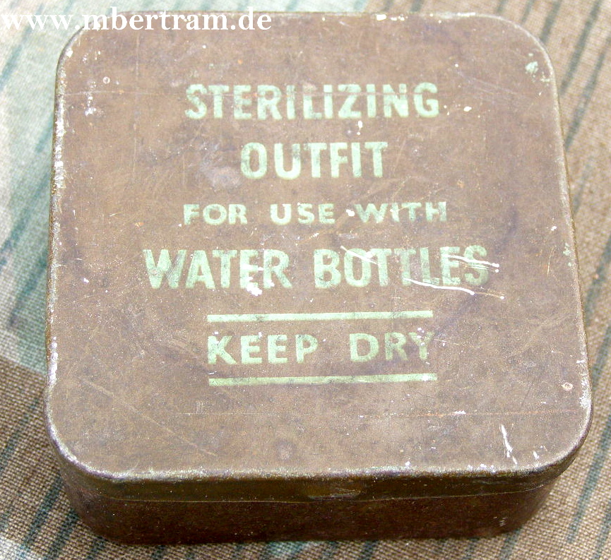 US Forces Tablettendose zur Wassersterilisation 2. WK
