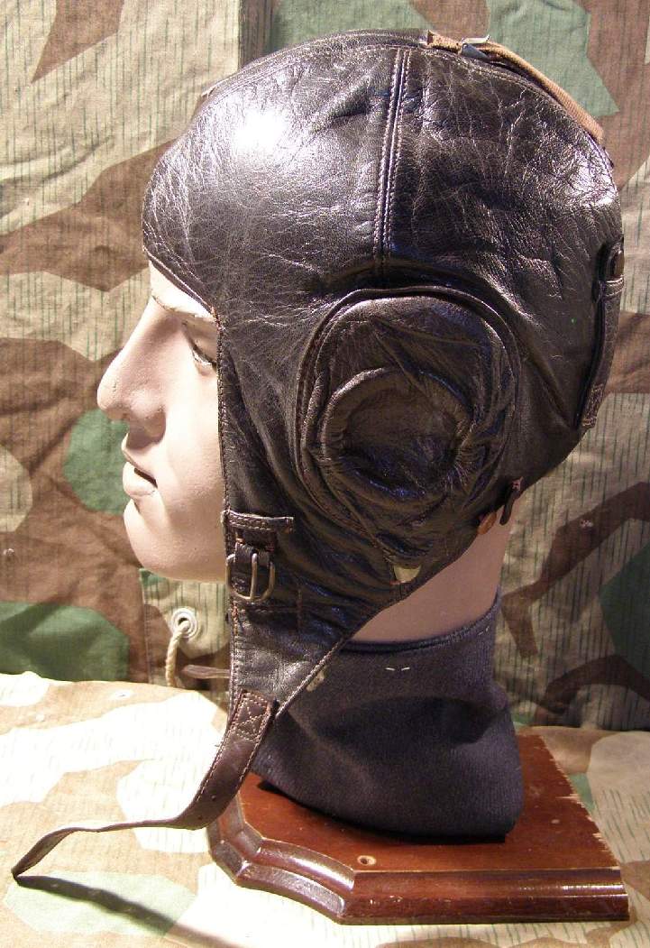 LW "Fliegerkopfhaube Lkp W 101",braunes Leder, "bxo"