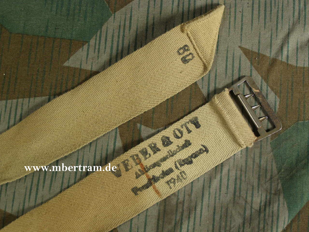 Gürtel zur Wehrmachts Tropenhose, Weber & Ott AG 1940