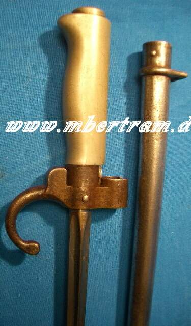 Frankreich Lebel Bajonett M 1886 4-kannt Klinge, Neusilbergr.