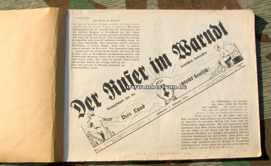 Saarkampf-Karikaturen aus "Der Rufer im Warndt",1935