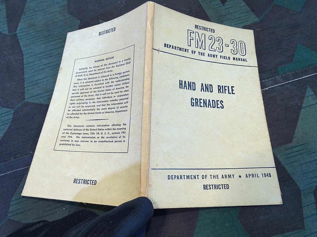 Department of the Army Field Manual FM 23-30, Hand and Rifle Grenades 1949