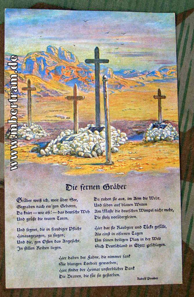 Postkarte " Deutsche Soldatengrüber in Südwestafrika"