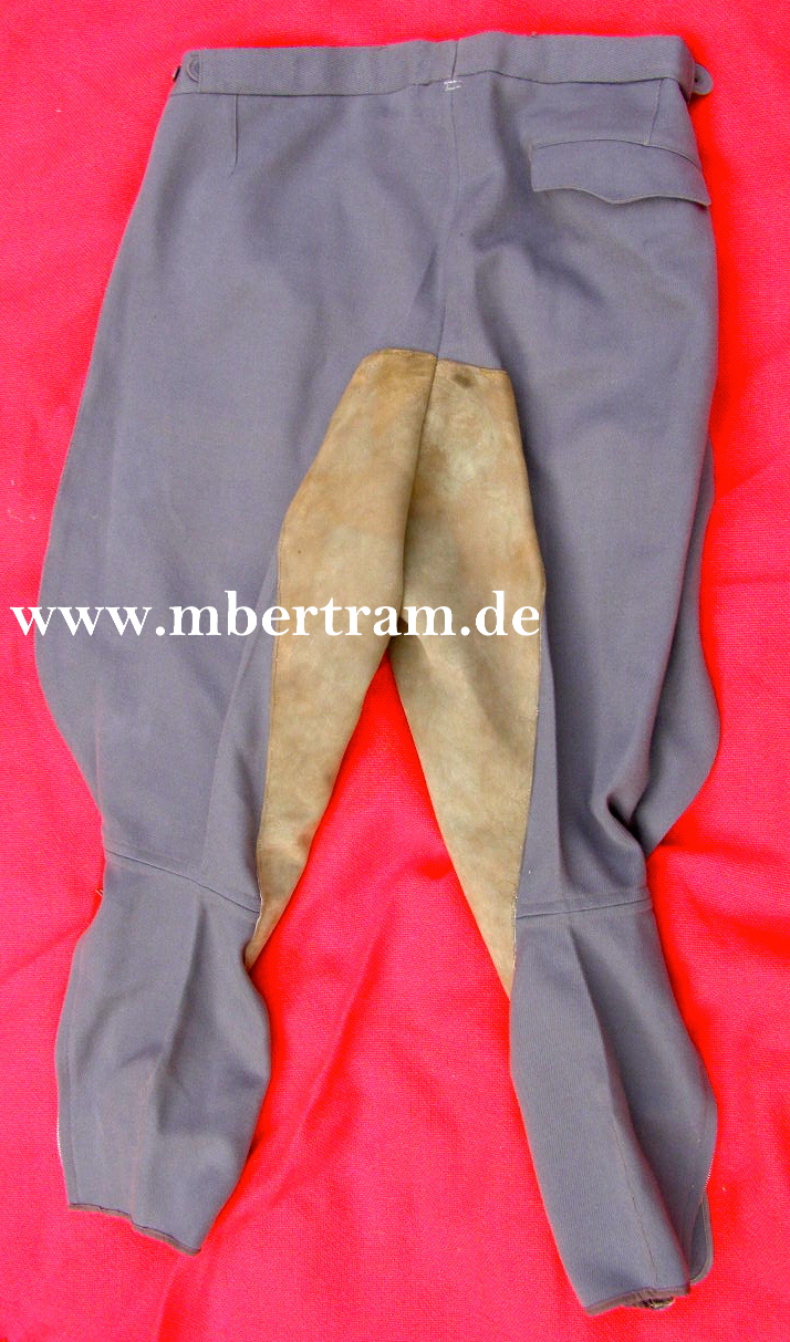 Replik: Steingraue Offiziers Breeches mit Lederbesatz