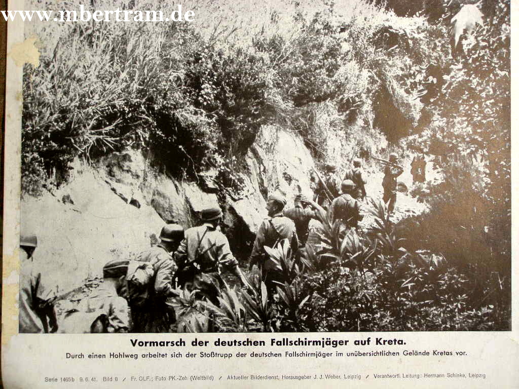 Vormarsch deutscher Fallschirmjäger auf Kreta 1941