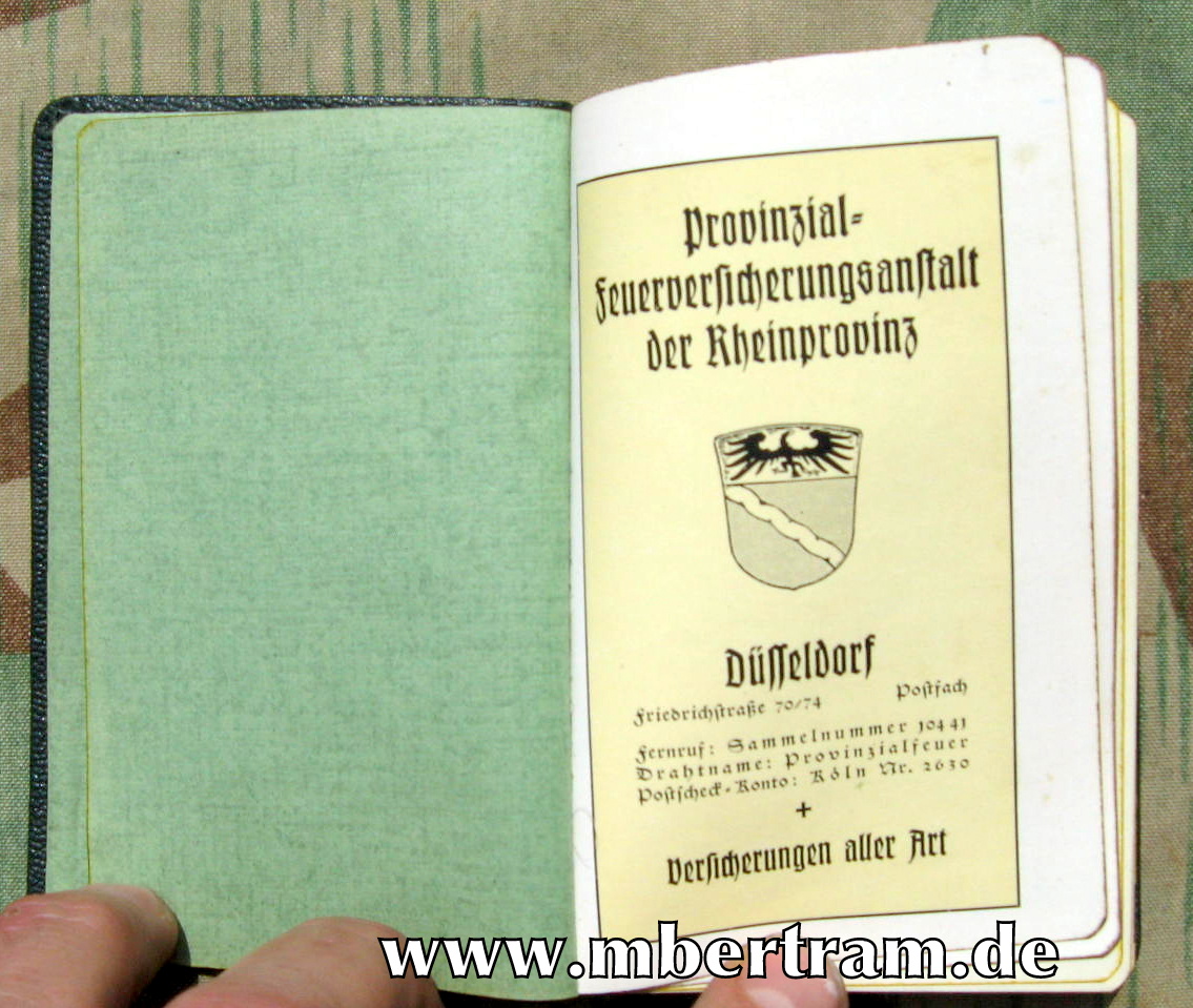 Merkbuch, 1940 der deutschen öffentl. rechtl. Versicherung
