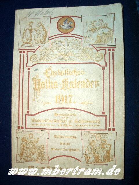 "Christlicher Volkskallender 1917".112 S., Taschenbuchformat