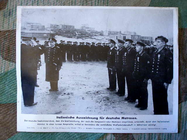 Italienische Auszeichnung f. deut. Matrosen, Mittelmeer 1942