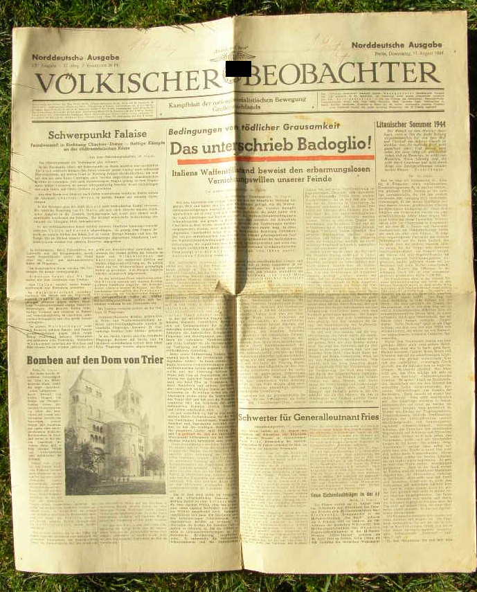 Zeitung " Völkischer Beobachter " 17.08.1944