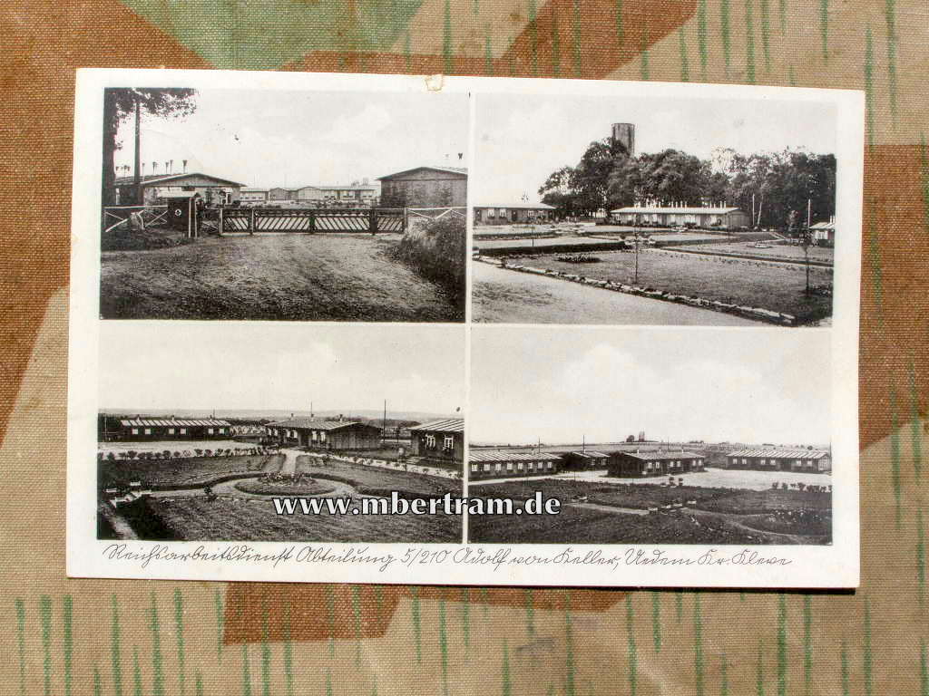 Postkarte, Lageransicht " RAD Abt. 5/210 " "Adolf von Keller"
