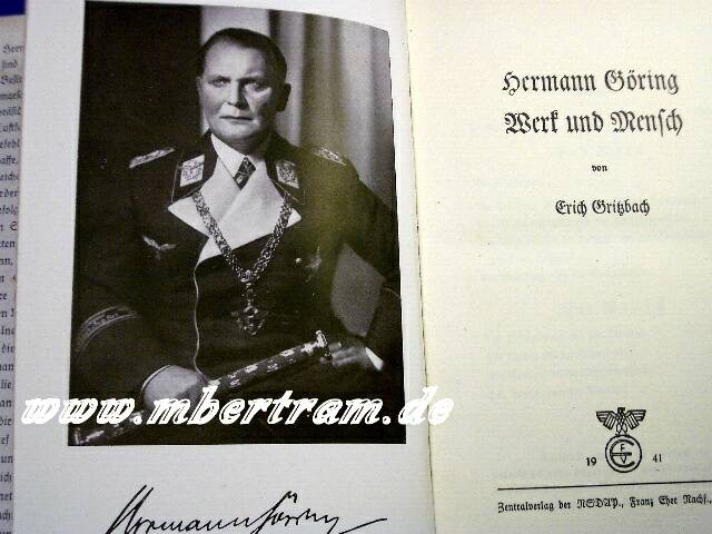 Hermann Göring Werk u. Mensch E.Gritzbach Schutzeinband