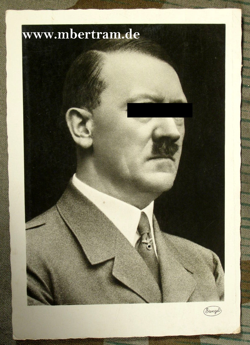 Bunte Propaganda Portrait Postkarte, A. Hitler, Stengel Verl.