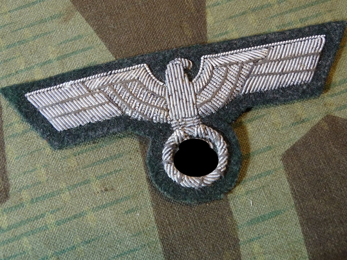 Replik: Handgestickter Metallfaden Brustadler für Offiziere der Wehrmacht/ Heer