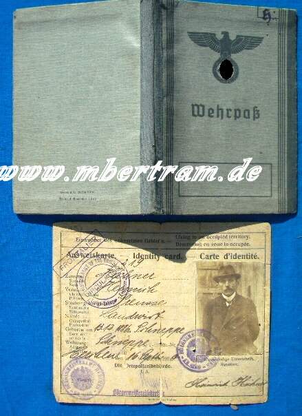 Wehrpass, Gemustert 04.1944, 60 J., Letztes Aufgebot