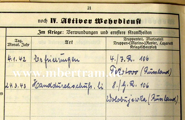 624-34 Wehrstammbuch Nahkpf Ausbildung, Pz.Vern.abz.,EK2, NkSp.