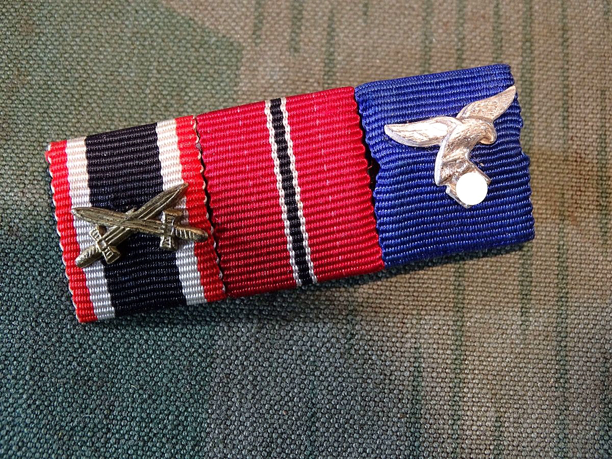 3er Bandspange eines Luftwaffen Angehörigen, KvK, Ostmedaille, LW DA 4 Jahre